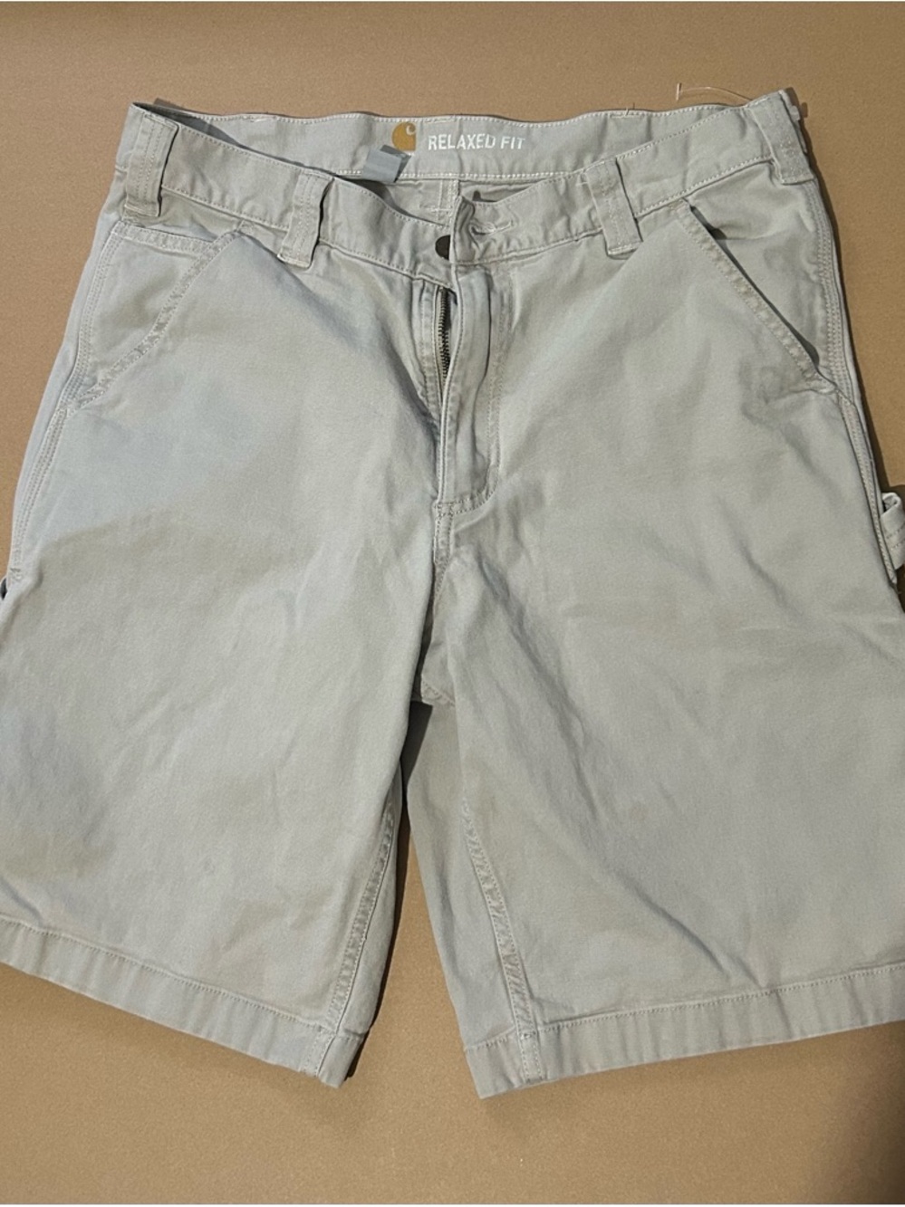 Carhartt Men's Relaxed Fit Light Gray Shorts